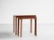 Midcentury Danish nest of 3 side tables in teak with round legs 1960s, Image 1