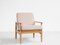 Dänischer Mid-Century Sessel aus massiver Buche und neuem Stoff, 1960er 1