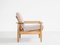 Midcentury Danish easy chair in solid beech and new fabric 1960s 3
