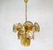 Mid-Century 3-Tier Brass and Glass Chandelier from Vistosi, 1960s 5
