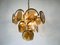 Mid-Century 3-Tier Brass and Glass Chandelier from Vistosi, 1960s 3
