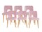 Chaises de Salon Shell Rose par Lesniewski pour Slupskie Fabryki Mebli, 1960s, Set de 6 1