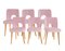 Sillas de comedor Baby Pink Shell de Lesniewski para Slupskie Fabryki Mebli, años 60. Juego de 6, Imagen 1