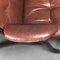 Brown Leather and Wooden Lounge Chair, 1970s, Image 14