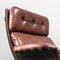 Brown Leather and Wooden Lounge Chair, 1970s 2