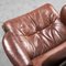 Brown Leather and Wooden Lounge Chair, 1970s 17