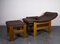 Leather Armchair & Stool from Skipper, 1982, Set of 2 3