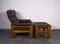 Leather Armchair & Stool from Skipper, 1982, Set of 2 5