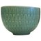 Fully Restored Small Green Faience Marselis Bowl by Nils Thorsson for Aluminia/Royal Copenhagen, 1950s 1