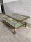 Mid-Century French Sliding Brass Top Coffee Table with Mirror Bottom, 1970s 2