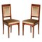 Art Nouveau Walnut and Taupe Velvet Dining Chairs from Wiener Werkstatte, Set of 2 1
