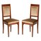 Art Nouveau Walnut and Taupe Velvet Dining Chairs from Wiener Werkstatte, Set of 2, Image 1