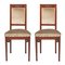 Art Nouveau Walnut and Taupe Velvet Dining Chairs from Wiener Werkstatte, Set of 2 2