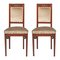 Art Nouveau Walnut and Taupe Velvet Dining Chairs from Wiener Werkstatte, Set of 2, Image 2