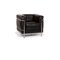 Black LC 2 Leather Armchair by Le Corbusier for Cassina 1