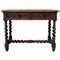 19th Century French Writing Table in Carved Oak with Lion Mask Decor 1