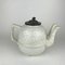 Große weiße viktorianische Eisen Teekanne aus Eisen mit Eisensteinen, 1860er 3