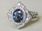 Ring in 18 Karat White Gold with 1.94 Karats Unheated Sapphire and Diamonds 1