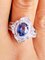 Ring in 18 Karat White Gold with 1.94 Karats Unheated Sapphire and Diamonds 7