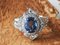 Ring in 18 Karat White Gold with 1.94 Karats Unheated Sapphire and Diamonds 4