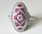 Ring 750 18Kt in Art Deco Style with Diamonds and Rubies 13