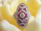 Ring 750 18Kt in Art Deco Style with Diamonds and Rubies, Image 5