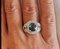 Ring aus natürlichem Saphir in Weißgold 2.87k Unhaved und Diamonds 4
