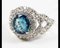 Ring White Gold Natural Sapphire 2.87k Unheated and Diamonds 3