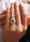 Ring White Gold Natural Sapphire 2.87k Unheated and Diamonds 2
