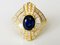 Yellow Gold Ring with Oval-Cut Sapphire Royal Blue 2.5k and Diamonds 1