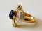 Yellow Gold Ring with Oval-Cut Sapphire Royal Blue 2.5k and Diamonds, Image 6