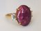 Ring Yellow Gold 18 Karats Star Rubies Cabochon 13k Unheated from Burma Diamonds 4