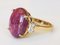 Ring Yellow Gold 18 Karats Star Rubies Cabochon 13k Unheated from Burma Diamonds 1