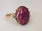 Ring Yellow Gold 18 Karats Star Rubies Cabochon 13k Unheated from Burma Diamonds 8