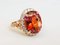 18 Karat Pink Gold Daisy Ring with 7.46 Karats Spessartite Garnet and Diamonds 1