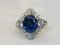 Platinum Ring with Sapphire and Diamonds 3.45 Karats 8