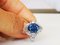 Platinum Ring with Sapphire and Diamonds 3.45 Karats 3