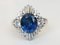 Platinum Ring with Sapphire and Diamonds 3.45 Karats 7