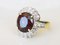 Yellow Gold Ring 18 Karats Red-Orange Spinel 5.6k and Diamonds 1