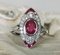 18 Karat Art Deco Style Unheated Ruby Gold with 1.36 k Diamonds 4