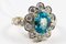 Ring White Gold 18kt Blue Zircon from Cambodia 3.3k and Diamonds, Image 10