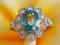 Ring White Gold 18kt Blue Zircon from Cambodia 3.3k and Diamonds 2