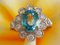 Ring White Gold 18kt Blue Zircon from Cambodia 3.3k and Diamonds, Image 2