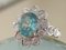 Ring White Gold 18kt Blue Zircon from Cambodia 3.3k and Diamonds 9