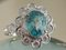 Ring White Gold 18kt Blue Zircon from Cambodia 3.3k and Diamonds 7