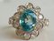 Ring White Gold 18kt Blue Zircon from Cambodia 3.3k and Diamonds, Image 11