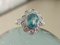 Ring White Gold 18kt Blue Zircon from Cambodia 3.3k and Diamonds 18