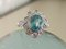 Ring White Gold 18kt Blue Zircon from Cambodia 3.3k and Diamonds, Image 18