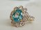 Ring White Gold 18kt Blue Zircon from Cambodia 3.3k and Diamonds 5