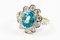 Ring White Gold 18kt Blue Zircon from Cambodia 3.3k and Diamonds 12